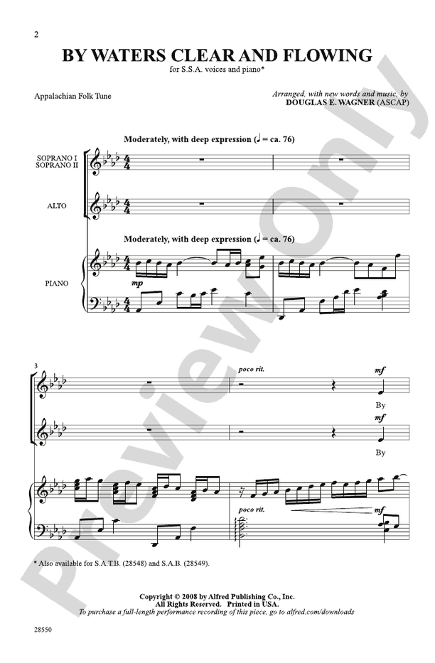 By Waters Clear and Flowing – SSA Choral Octavo (Digital Download)
