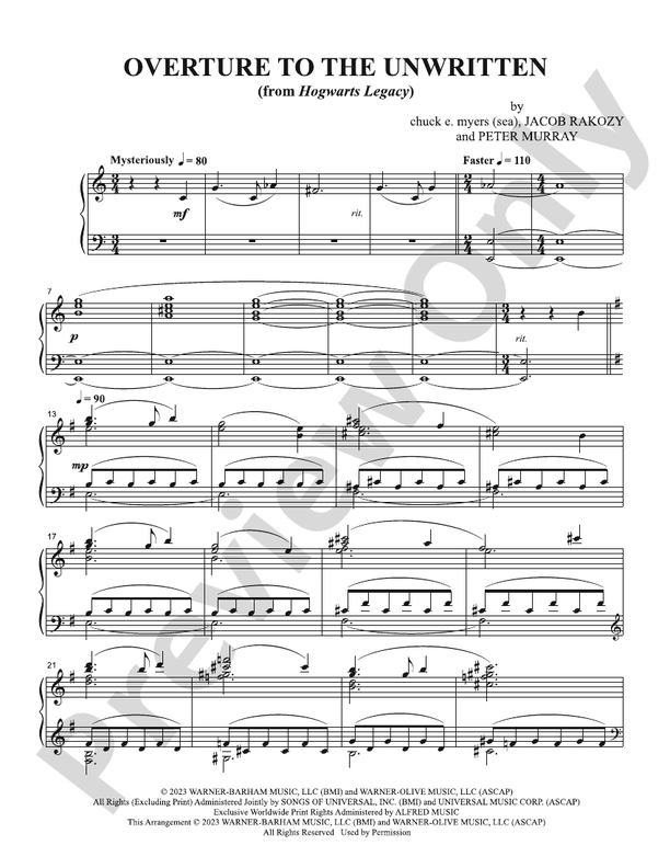 Overture to the Unwritten (from Hogwarts Legacy) - Piano (Digital Download)