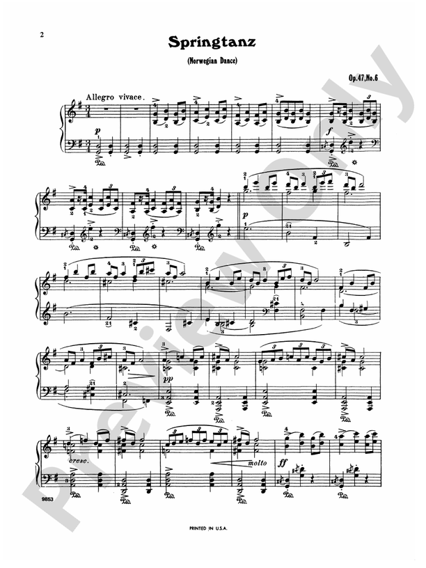 Grieg - Selected Compositions (Volume II) - Piano Solo (Digital Download)