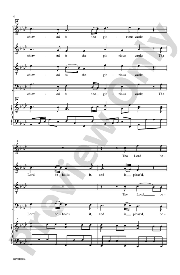 Achieved Is the Glorious Work - SATB Choral Octavo (Digital Download)