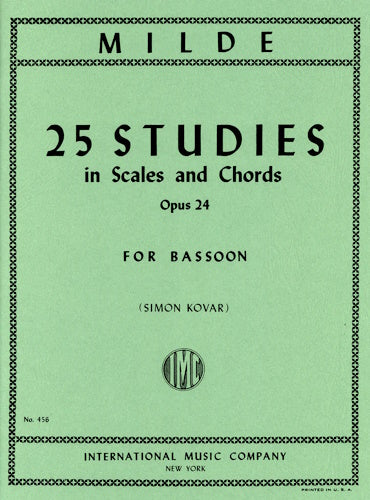 25 Studies in Scales and Chords Op. 24 for Bassoon - Ludwig Milde - IMC0456