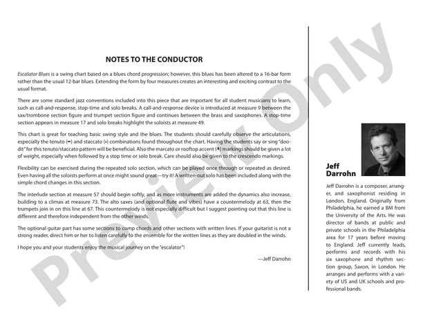 Escalator Blues - Jazz Ensemble Conductor Score & Parts (Digital Download)