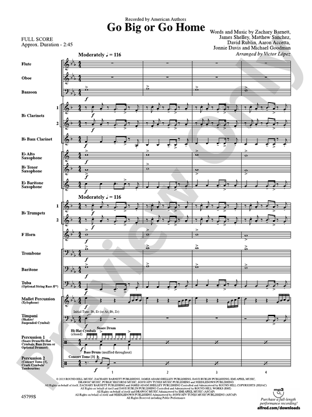 Go Big or Go Home - Concert Band Conductor Score & Parts (Digital Download)